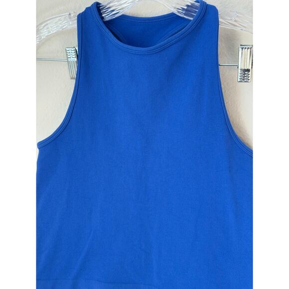 Free People Hayley Racerback Ribbed Brami Crop Top in Blue Size M/L - Picture 5 of 5